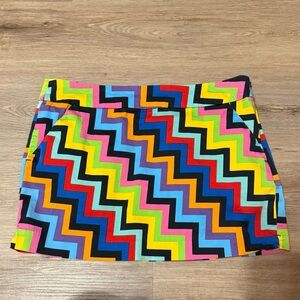 Loudmouth Ladies Neon Rainbow Chevron Golf Skirt Size 8 EUC Never Worn